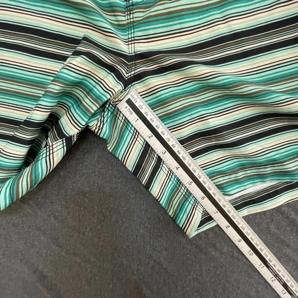 Billabong‎ Mens Striped Board Shorts Teal Green Black White Swim Trunks Large